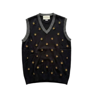 Gucci Kamizelka Wełniana Haft L Vintage Streetwear - widok ogólny przód vintage