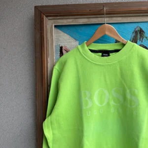 Hugo Boss Bluza Neonowa z Nadrukiem L Vintage Streetwear - zdjęcie 4