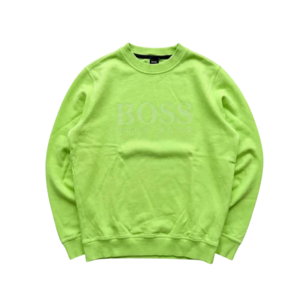 Hugo Boss Bluza Neonowa z Nadrukiem L Vintage Streetwear - widok ogólny przód vintage