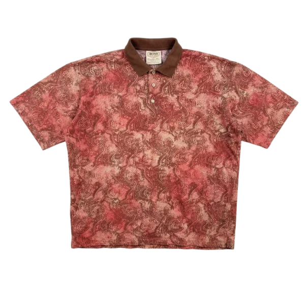 Hugo Boss Koszulka Polo Floral XL Vintage Streetwear - widok ogólny przód vintage