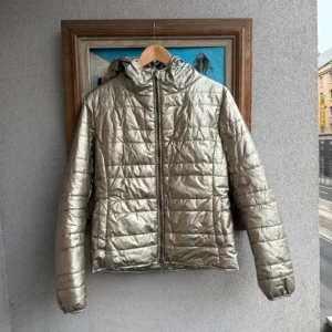 Hugo Boss Kurtka Puchowa Srebrna Ocieplana L Vintage - zdjęcie 2