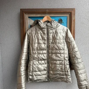 Hugo Boss Kurtka Puchowa Srebrna Ocieplana L Vintage - zdjęcie 4