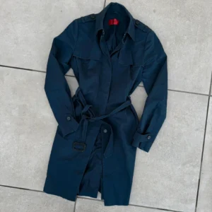 Hugo Boss Płaszcz Trencz Granatowy M Vintage Streetwear - zdjęcie 4