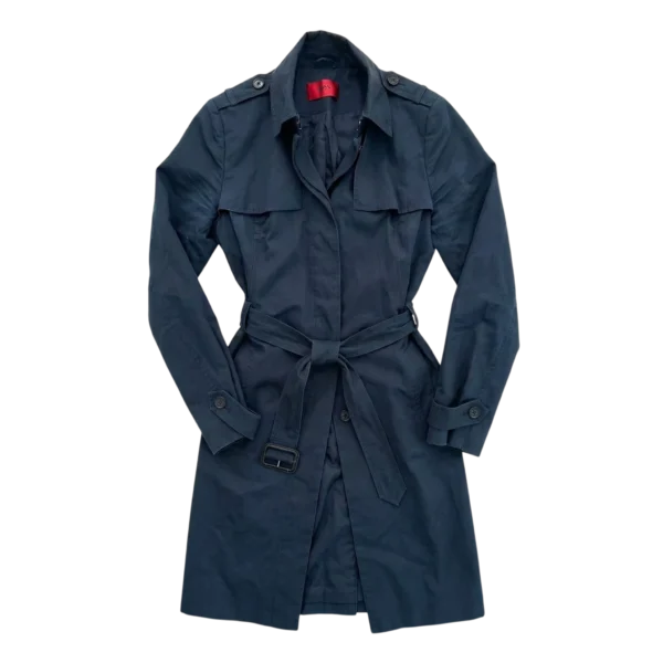 Hugo Boss Płaszcz Trencz Granatowy M Vintage Streetwear - widok ogólny przód vintage