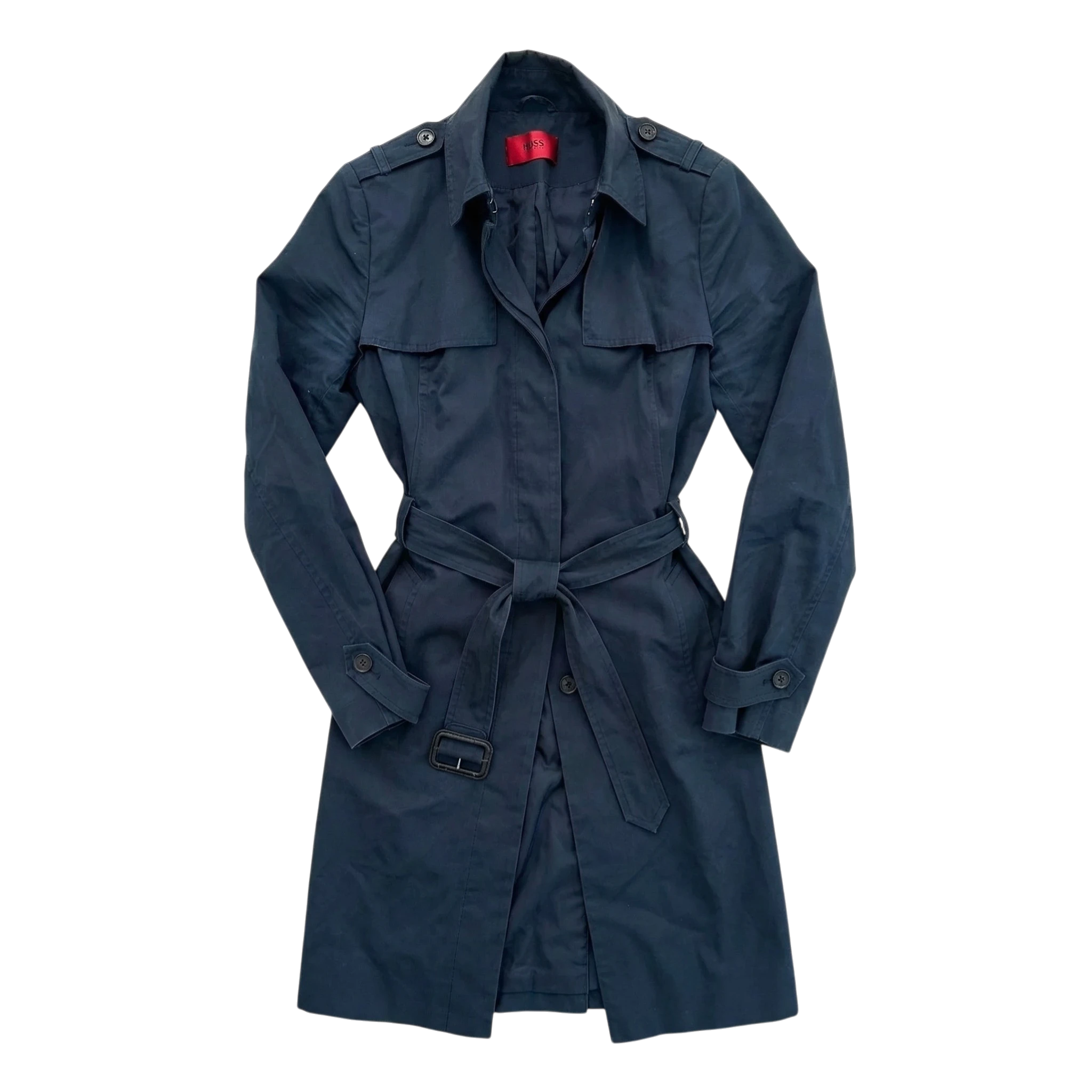 Hugo Boss Płaszcz Trencz Granatowy M Vintage Streetwear - widok ogólny przód vintage