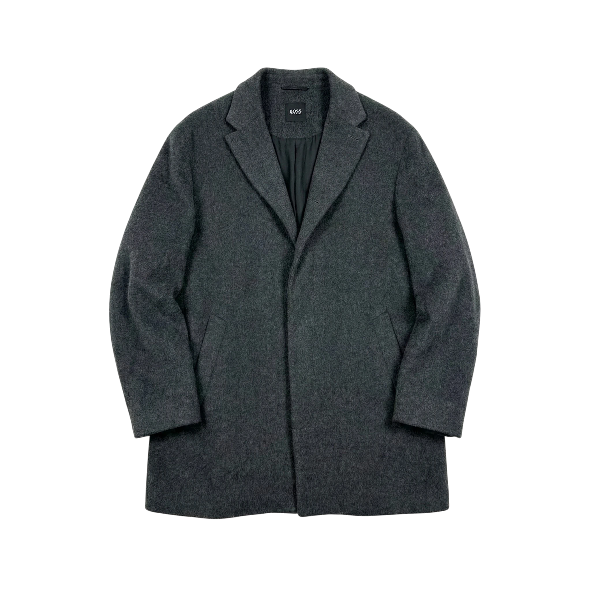 Hugo Boss Płaszcz Wełniany Kaszmirowy L Vintage Streetwear - widok ogólny przód vintage