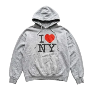 I Love NY Bluza Szara Boxy XL Vintage Streetwear - widok ogólny przód vintage