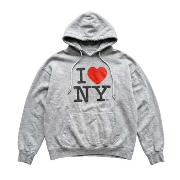 I Love NY Bluza Szara Boxy XL Vintage Streetwear - widok ogólny przód vintage