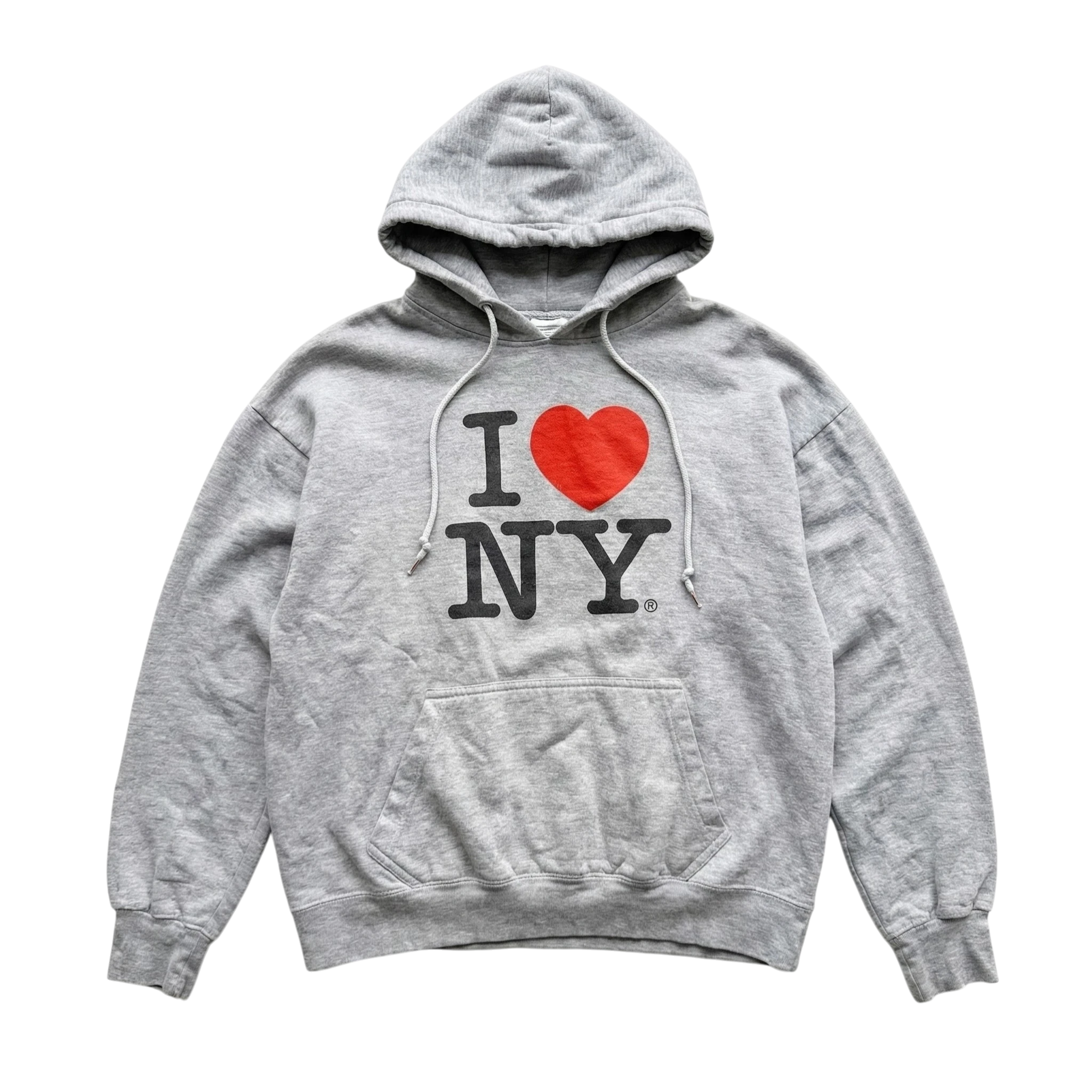 I Love NY Bluza Szara Boxy XL Vintage Streetwear - widok ogólny przód vintage