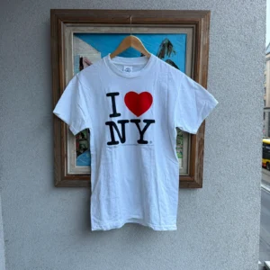 I Love NY Koszulka T-shirt M Vintage Streetwear Biała - zdjęcie 2