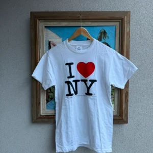 I Love NY Koszulka T-shirt M Vintage Streetwear Biała - zdjęcie 3