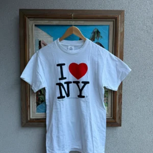 I Love NY Koszulka T-shirt M Vintage Streetwear Biała - zdjęcie 4