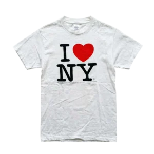 I Love NY Koszulka T-shirt M Vintage Streetwear Biała - widok ogólny przód vintage