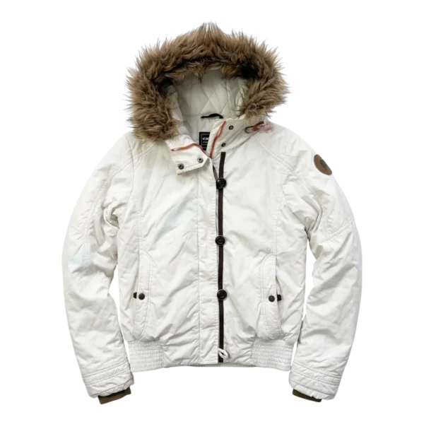 Icepeak Kurtka Zimowa Bomberka z Futrem L Vintage Streetwear - widok ogólny przód vintage