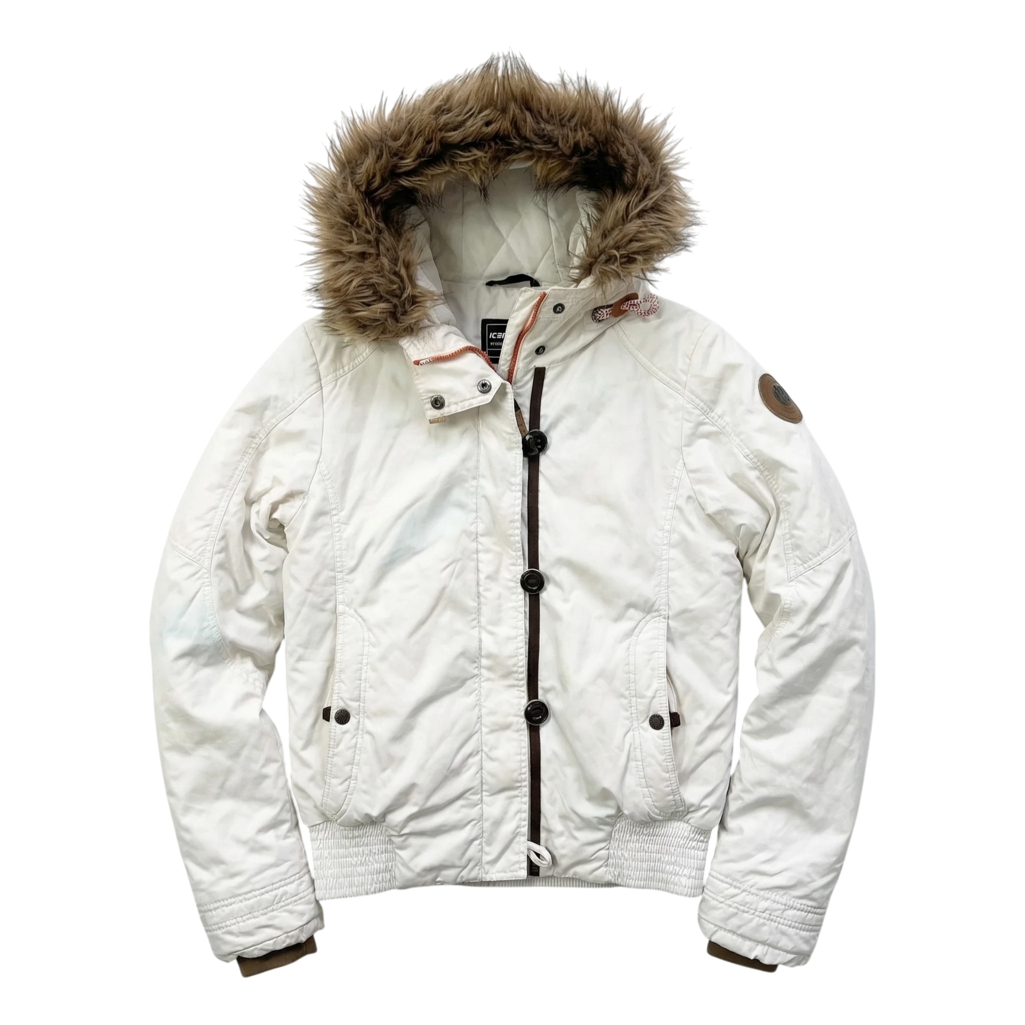 Icepeak Kurtka Zimowa Bomberka z Futrem L Vintage Streetwear - widok ogólny przód vintage