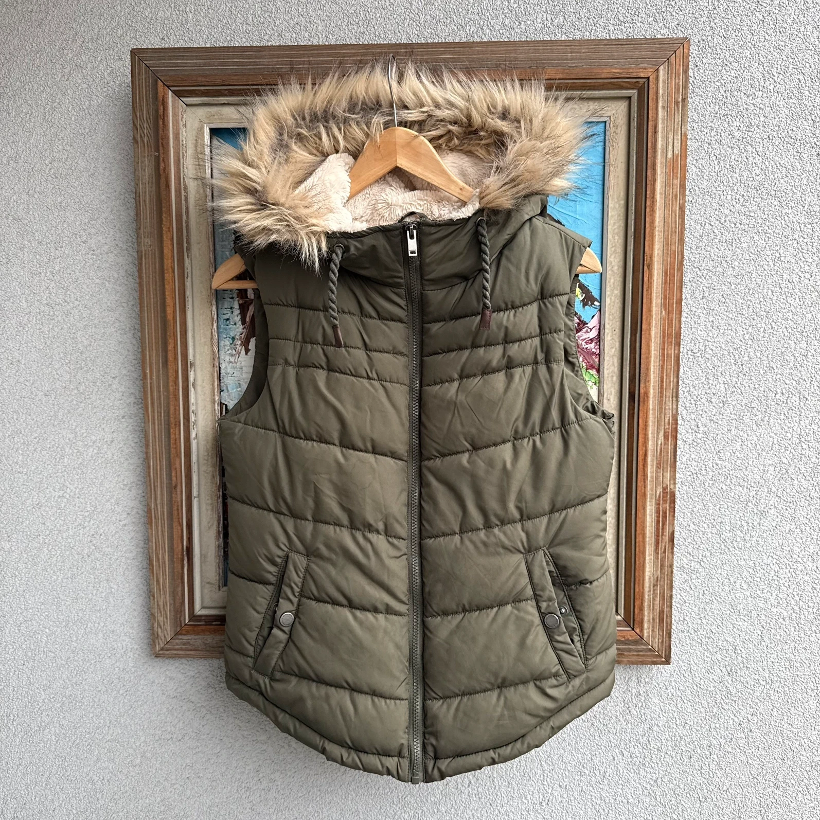 Japan Style Kamizelka z Futrem M Vintage Streetwear - widok ogólny przód vintage