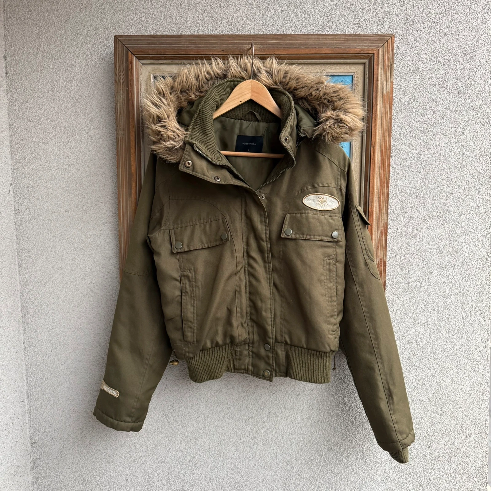 Japan Style Kurtka Bomberka z Futrem M Vintage Streetwear - widok ogólny przód vintage