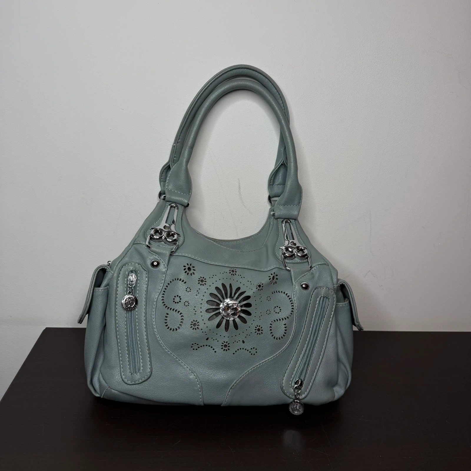 Japan Style Torba Duża Turkusowa y2k Vintage Streetwear - widok ogólny przód vintage