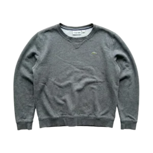 Lacoste Bluza Crewneck Szara L Vintage Streetwear - widok ogólny przód vintage