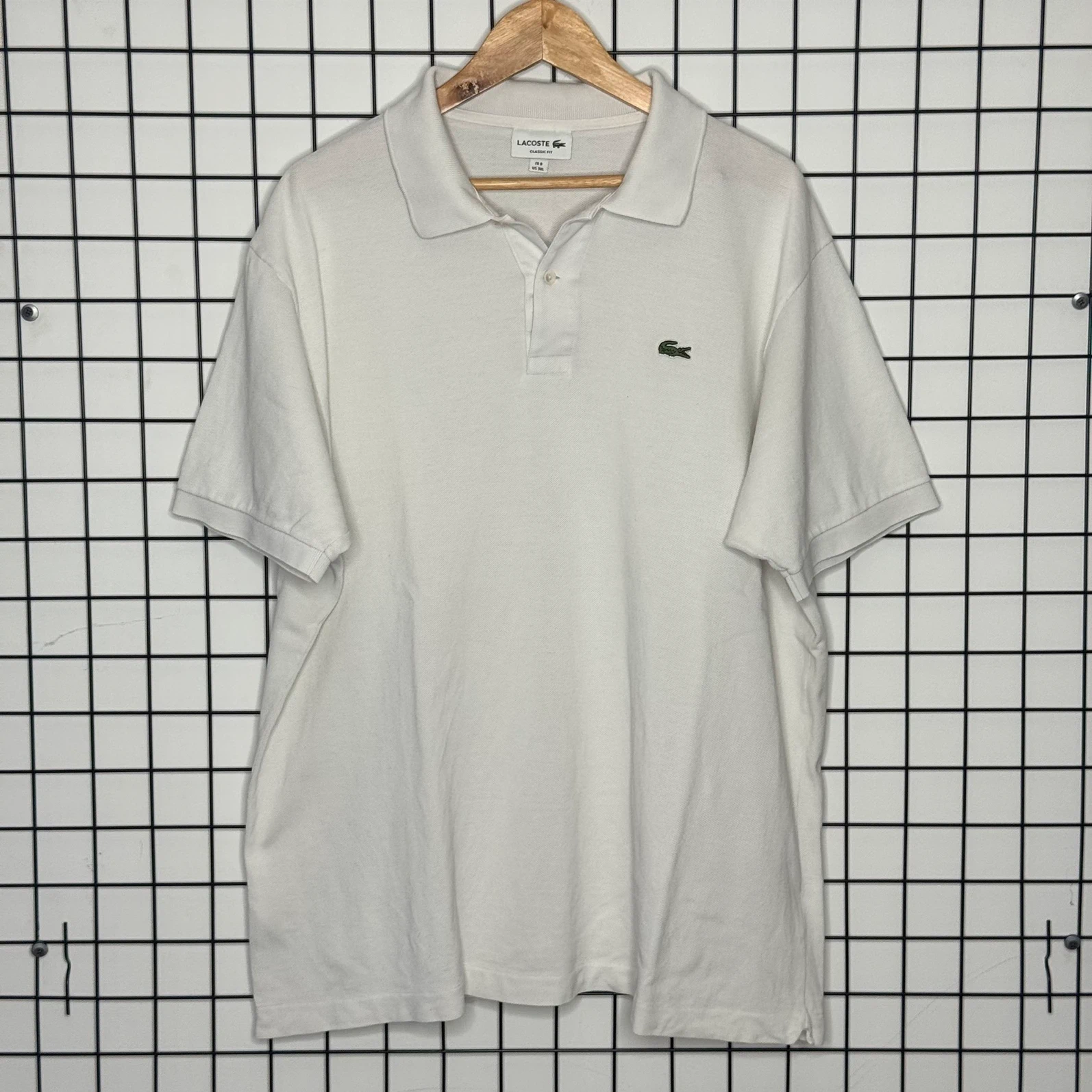 Lacoste Koszulka Polo Biała 4XL Vintage Retro Streetwear - widok ogólny przód vintage
