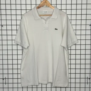 Lacoste Koszulka Polo Biała 4XL Vintage Retro Streetwear - zdjęcie 2