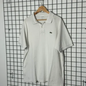 Lacoste Koszulka Polo Biała 4XL Vintage Retro Streetwear - zdjęcie 3