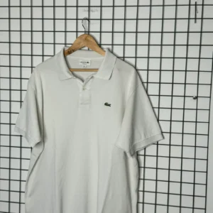 Lacoste Koszulka Polo Biała 4XL Vintage Retro Streetwear - zdjęcie 4