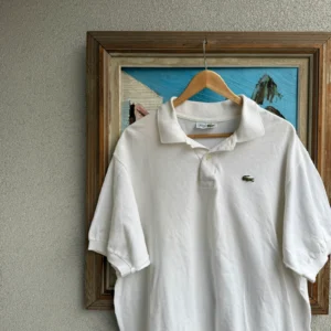 Lacoste Koszulka Polo Biała XXL Vintage Streetwear Retro - zdjęcie 3