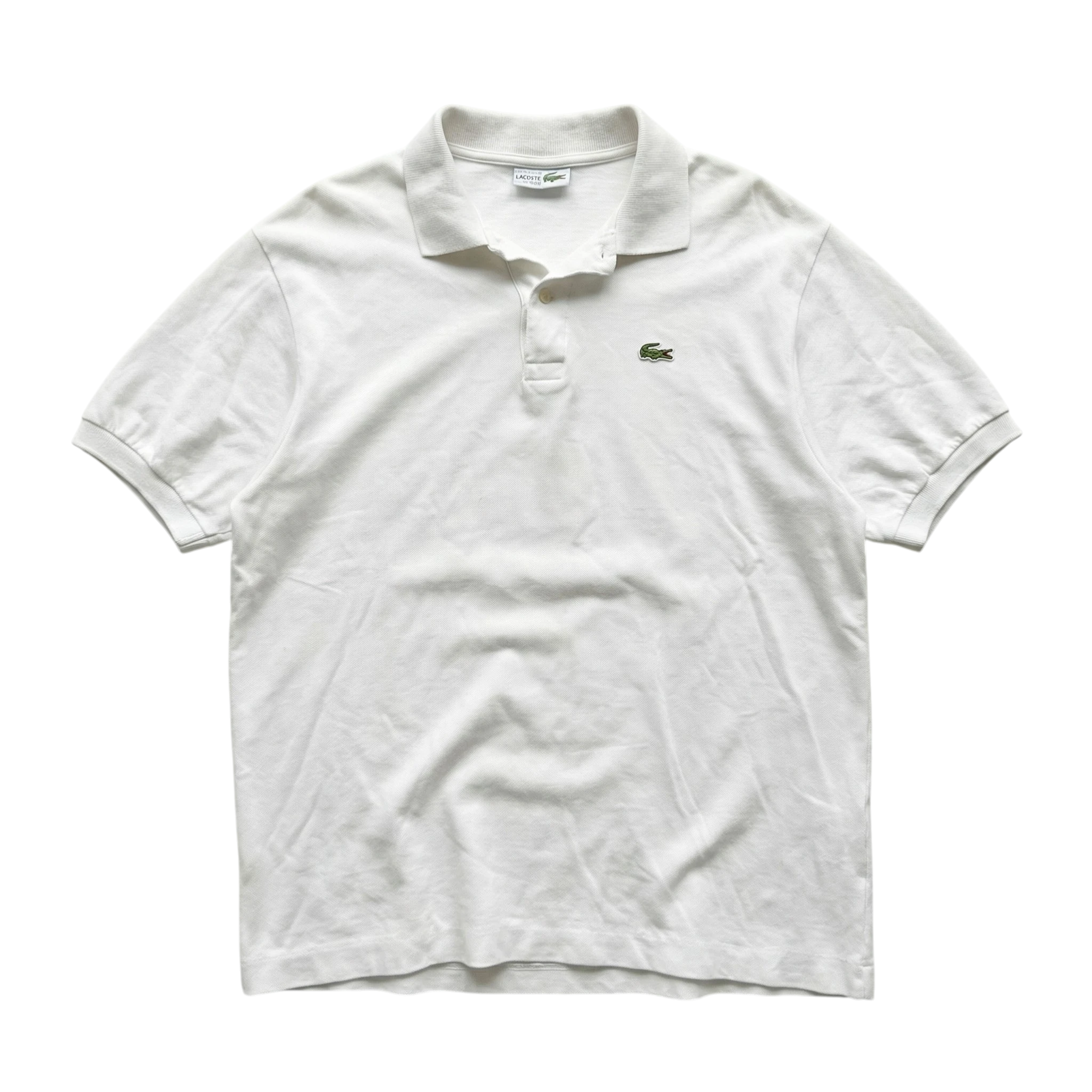 Lacoste Koszulka Polo Biała XXL Vintage Streetwear Retro - widok ogólny przód vintage