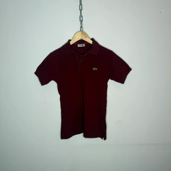 Lacoste Koszulka Polo Burgundowa M Vintage Streetwear Retrounyo - zdjęcie 2