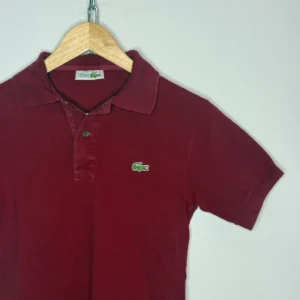 Lacoste Koszulka Polo Burgundowa M Vintage Streetwear Retrounyo - zdjęcie 3
