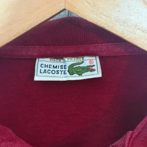 Lacoste Koszulka Polo Burgundowa M Vintage Streetwear Retrounyo - zdjęcie 4