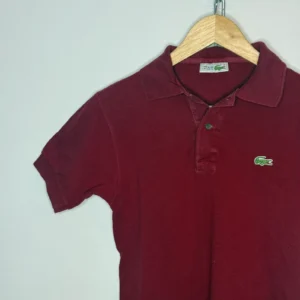 Lacoste Koszulka Polo Burgundowa M Vintage Streetwear Retrounyo - zdjęcie 5