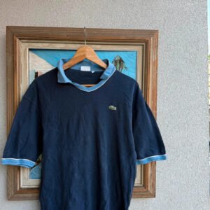 Lacoste Koszulka Polo Granatowa L Vintage Streetwear - zdjęcie 3