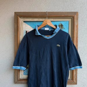 Lacoste Koszulka Polo Granatowa L Vintage Streetwear - zdjęcie 4