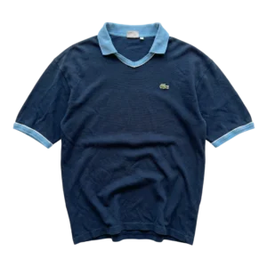 Lacoste Koszulka Polo Granatowa L Vintage Streetwear - widok ogólny przód vintage