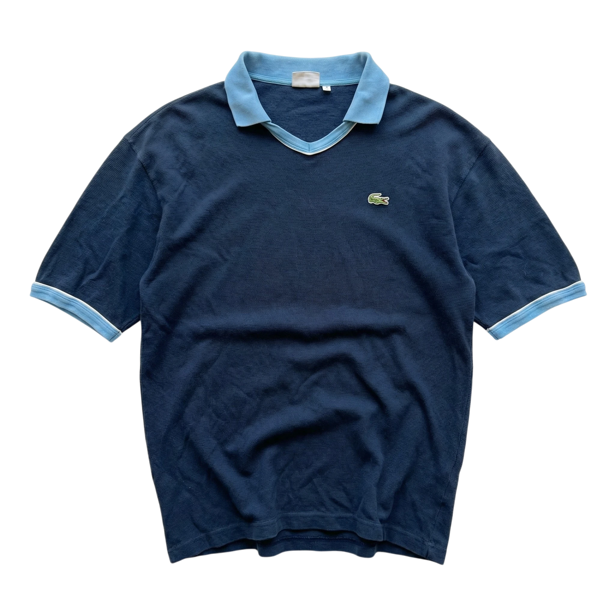 Lacoste Koszulka Polo Granatowa L Vintage Streetwear - widok ogólny przód vintage
