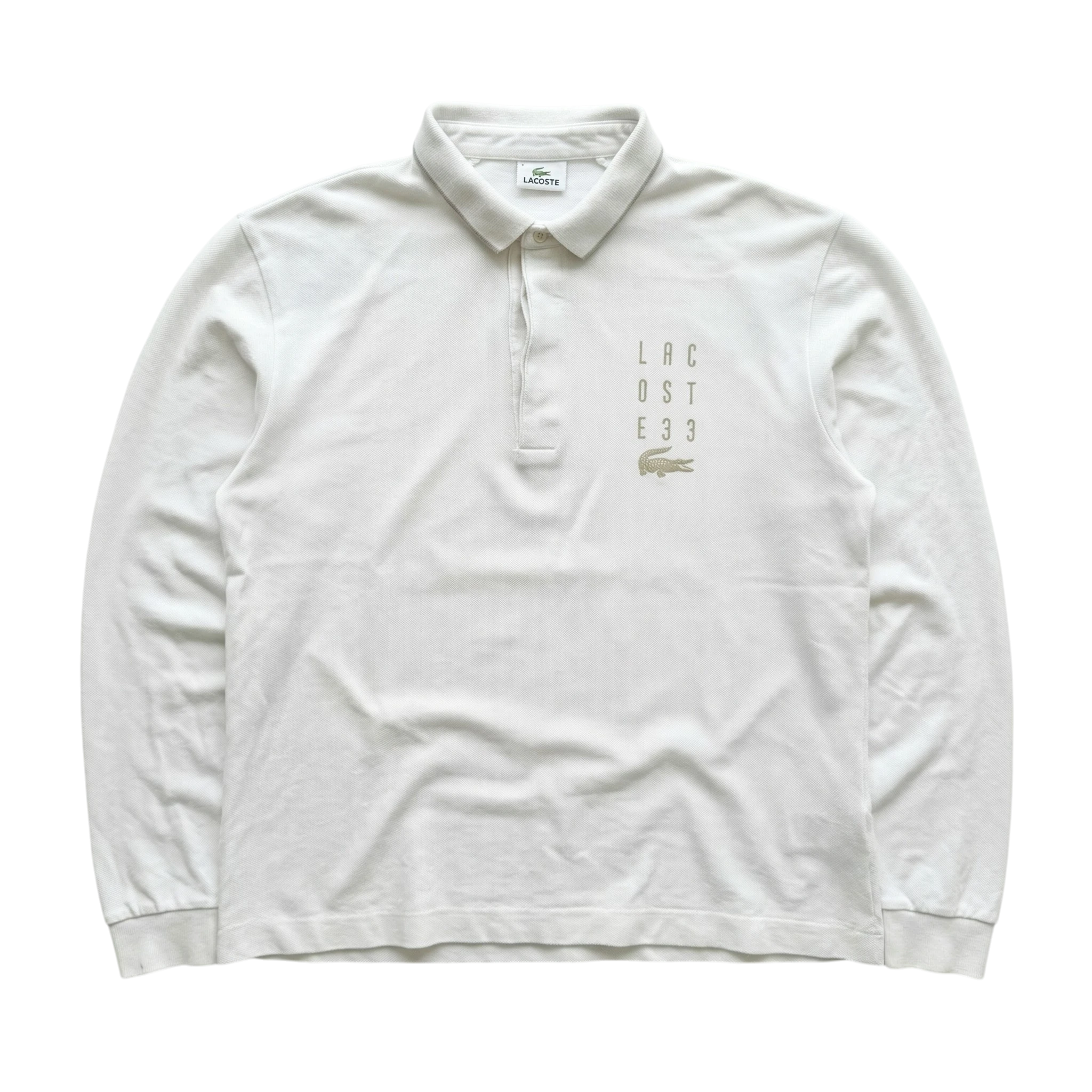 Lacoste Koszulka Polo Longsleeve XXXL Vintage Streetwear - widok ogólny przód vintage