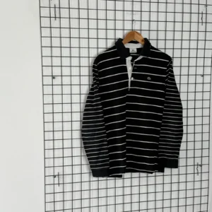 Lacoste Koszulka Polo Rugby w Paski Długi Rękaw XL Vintage - zdjęcie 4