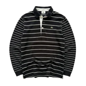 Lacoste Koszulka Polo Rugby w Paski Długi Rękaw XL Vintage - widok ogólny przód vintage