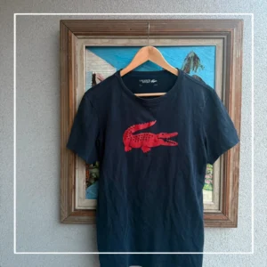 Lacoste Koszulka z Nadrukiem Navy L Vintage Streetwear - zdjęcie 3