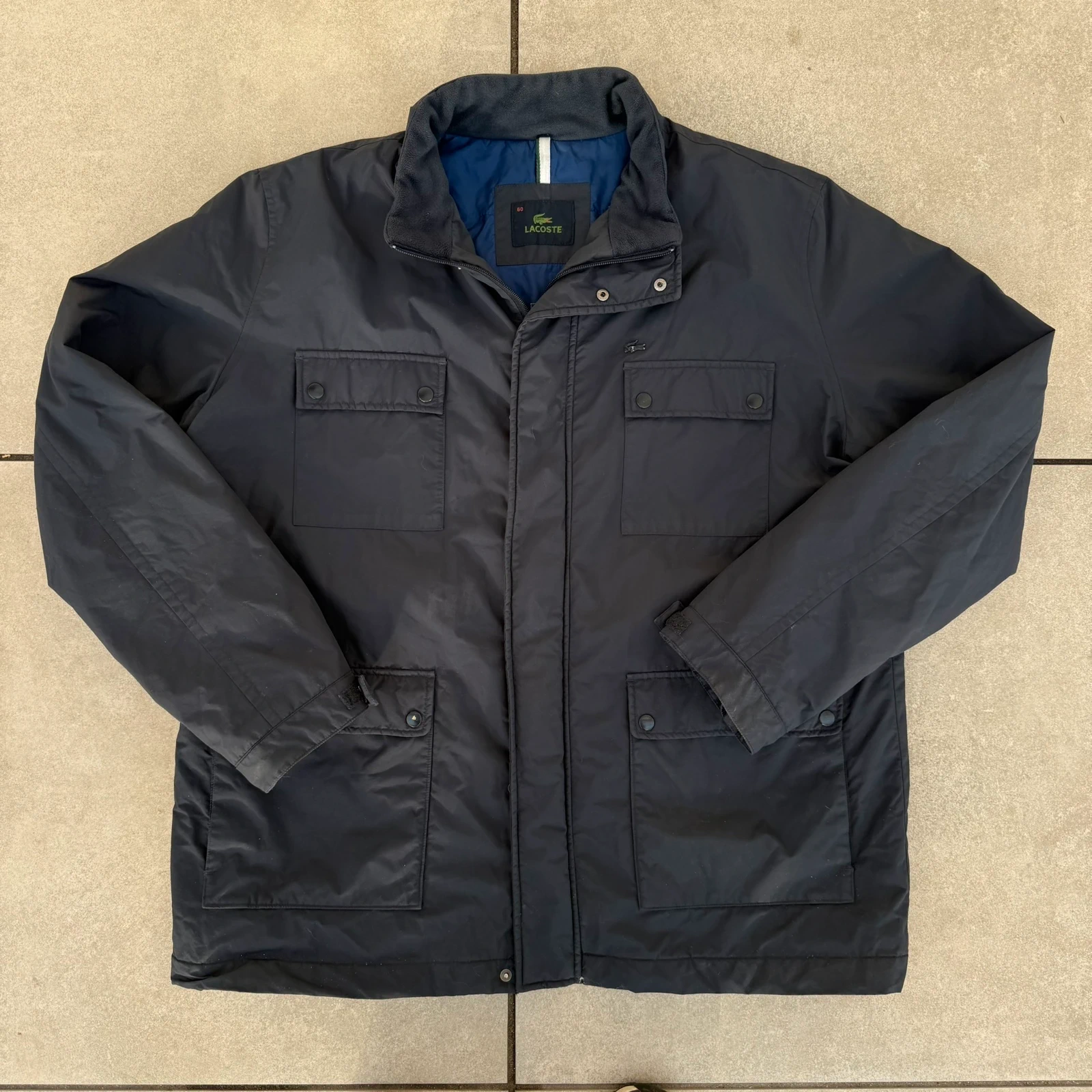 Lacoste Kurtka Granatowa XXL Vintage Streetwear Retro - widok ogólny przód vintage