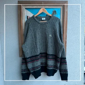 Lacoste Sweter Pleciony XXL Vintage Streetwear Retro - zdjęcie 2