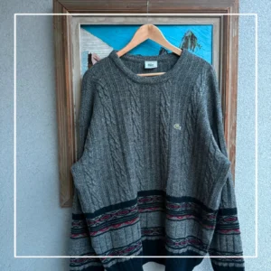 Lacoste Sweter Pleciony XXL Vintage Streetwear Retro - zdjęcie 3