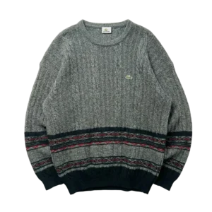 Lacoste Sweter Pleciony XXL Vintage Streetwear Retro - widok ogólny przód vintage