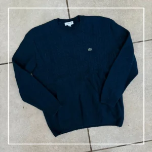 Lacoste Sweter Wełniany Granatowy XL Vintage Streetwear - zdjęcie 3