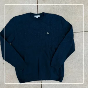 Lacoste Sweter Wełniany Granatowy XL Vintage Streetwear - zdjęcie 4