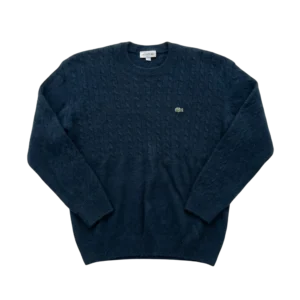 Lacoste Sweter Wełniany Granatowy XL Vintage Streetwear - widok ogólny przód vintage
