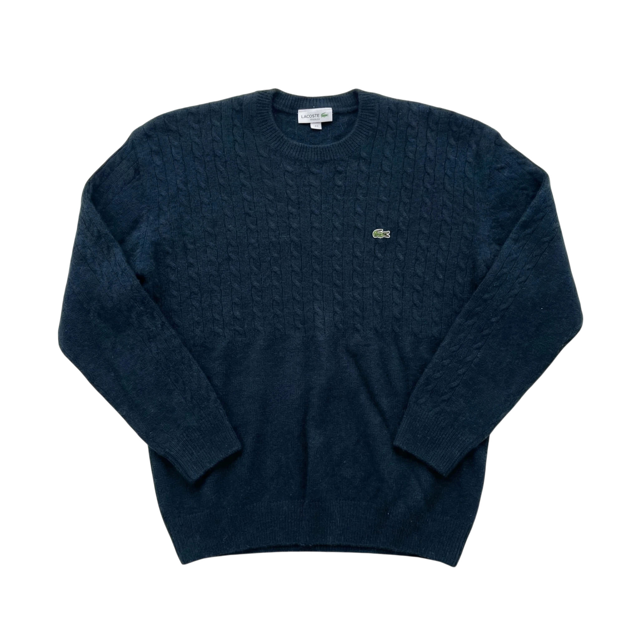 Lacoste Sweter Wełniany Granatowy XL Vintage Streetwear - widok ogólny przód vintage