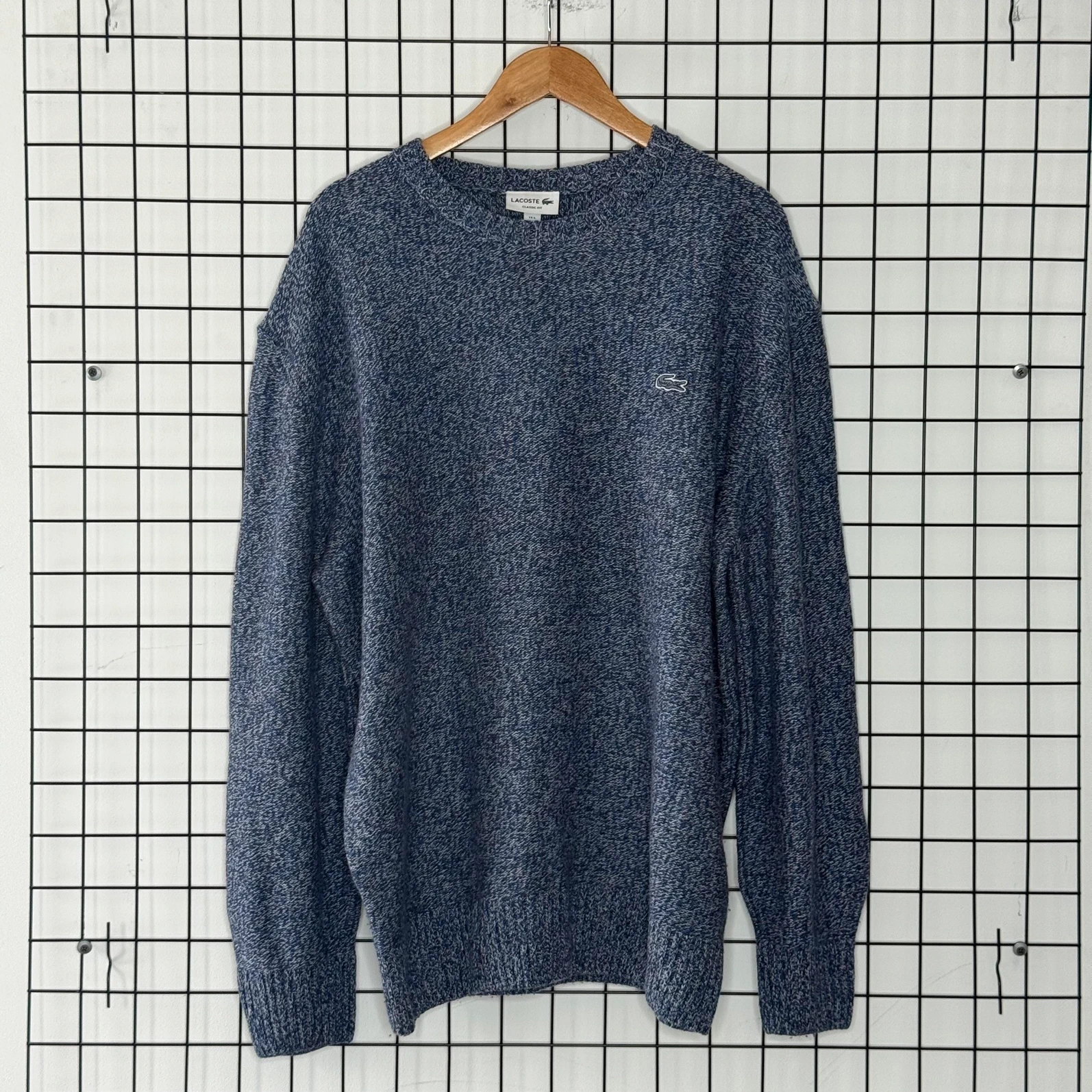Lacoste Sweter Wełniany Lana Wool XXL Vintage Streetwear - widok ogólny przód vintage